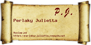 Perlaky Julietta névjegykártya